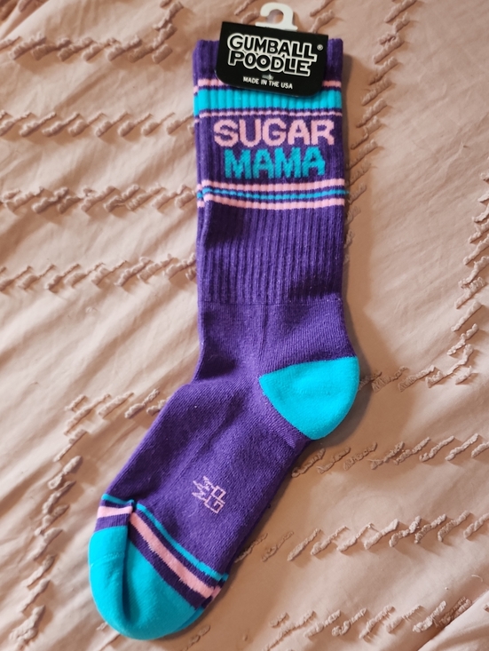 Sugar Accessories - Women's 'Sugar Mama' Crew Socks - Purple/Teal